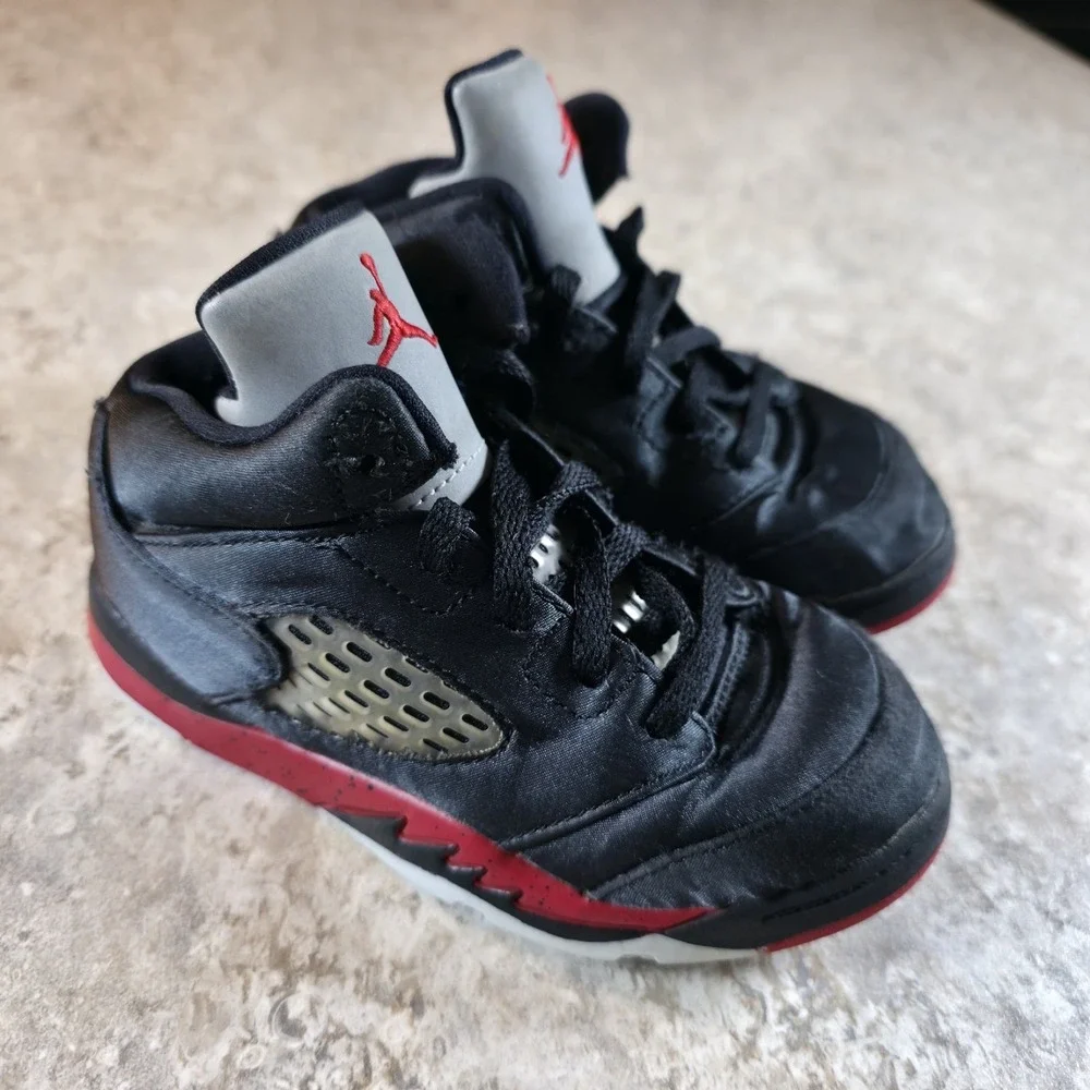 Nike AIr Jordan Retro Metallic 5 BT OG Black Fire Red 440890 003 Size 9 C